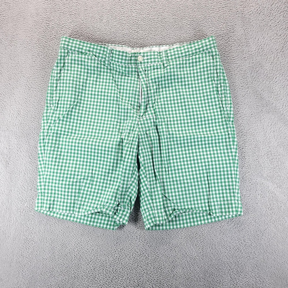 Polo Ralph Lauren Shorts Mens 36 Green Suffield Short Chino Gingham Check 9"